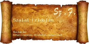 Szalai Fridolin névjegykártya